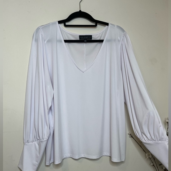 ELOQUII White Sleeve Blouse Size 22 - Picture 3 of 6